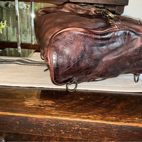 Bed Stu Leather 3 In 1 Delta Backpack Shoulder Bag HandBag Teak Rustic MSRP 345 - Picture 10 of 15
